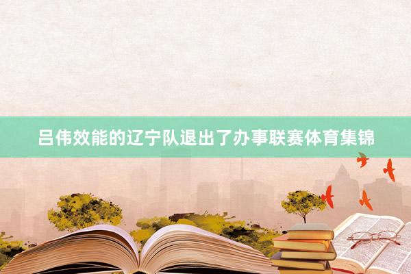 吕伟效能的辽宁队退出了办事联赛体育集锦