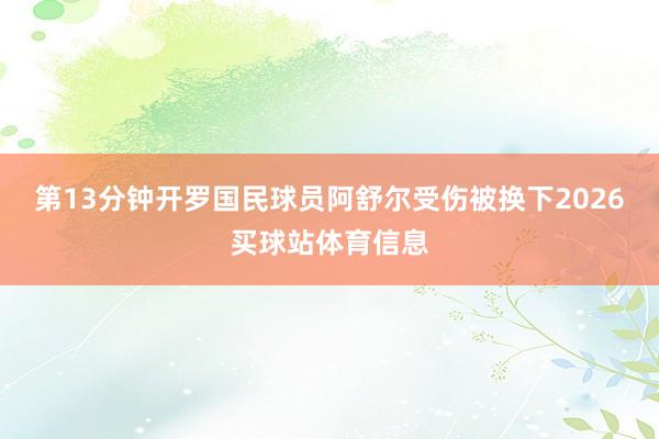 第13分钟开罗国民球员阿舒尔受伤被换下2026买球站体育信息