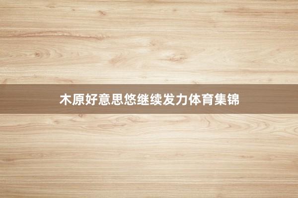 木原好意思悠继续发力体育集锦